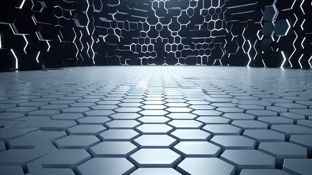 Abstract background with hexagonal tiles. Tech styled hex pattern. Generated AI