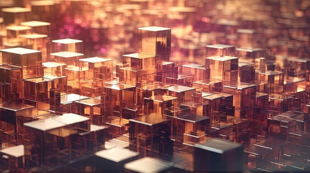 Abstract background with structure of cubes. Colorful cubes texture for technology backdrop. Generated AI