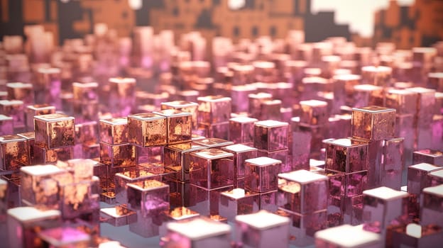 Abstract background with structure of cubes. Colorful cubes texture for technology backdrop. Generated AI