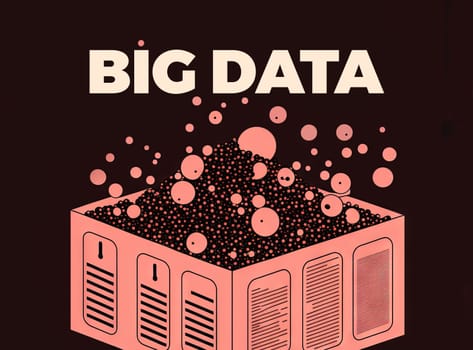 Data sorting concept with blocks and graphs. Big data manipulation, collecting and management illustration. Generated AI