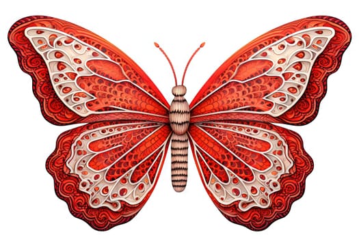 Colorful butterfly drawing isolated on withe. Generative AI