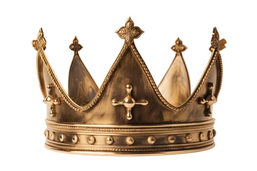 Beautuful shiny crown with medieval ornament and jeewelry. Ancient king or quenn crown. Generated AI