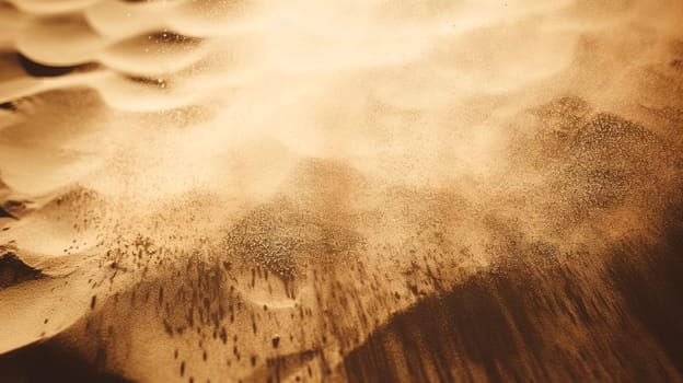 Dust particles sprayed by the wind. Sand on the ground or dust on the floor. Generative AI