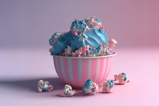 A box of popcorn. Movie theater themed popcorn package. Generative AI