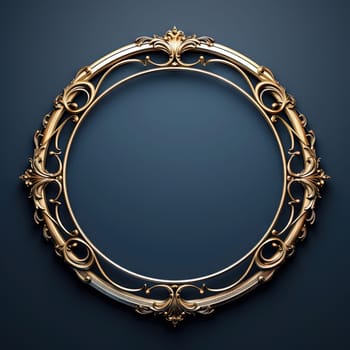 Round frame in art nouveau style with ornament. Retro frame with fairytale and magic decoration. Generated AI