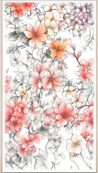 Floral print background. AI generated