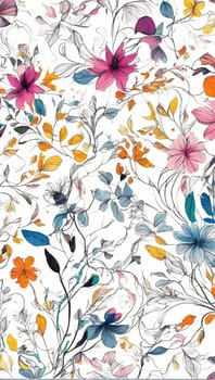 Floral print background. AI generated