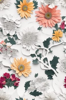 Floral print background. AI generated