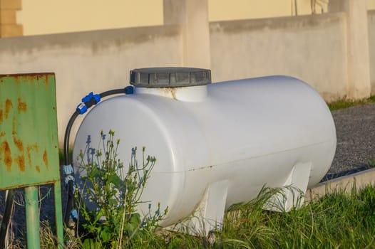 water tank in a village in winter in Cyprus 1