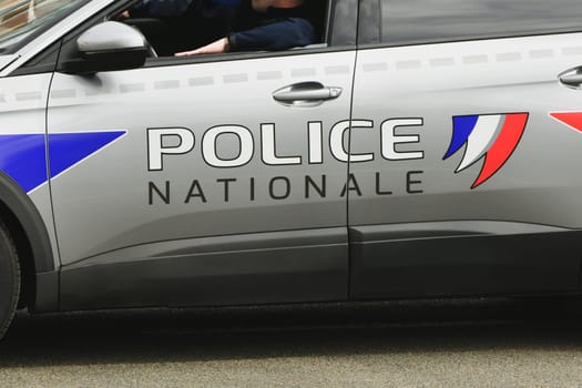 Paris, France - May 08, 2023: French national police patrol car "Police Nationale"