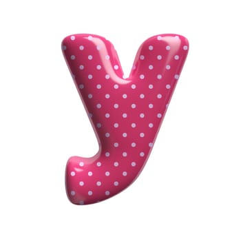 Polka dot letter Y - Small 3d pink retro font isolated on white background. This alphabet is perfect for creative illustrations related but not limited to Fashion, retro design, decoration...