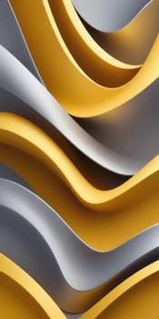 A gradient wallpaper with Sculpted shapes using silver and lightgoldenrodyellow colors. Generative AI.