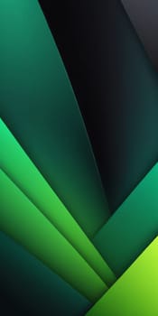 A gradient wallpaper with Gabled shapes using black and green colors. Generative AI.