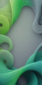 A gradient wallpaper with Coiled shapes using gray and palegreen colors. Generative AI.