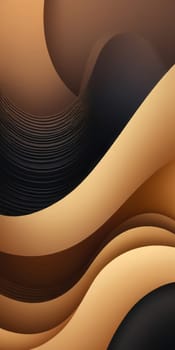 A gradient wallpaper with Meander shapes using black and sandybrown colors. Generative AI.