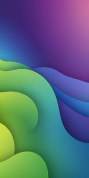 A gradient wallpaper with Ogee shapes using lime and blueviolet colors. Generative AI.
