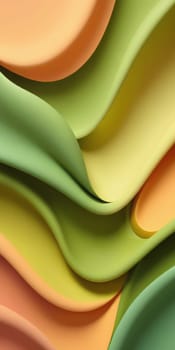 A gradient wallpaper with Sculpted shapes using olive and peachpuff colors. Generative AI.