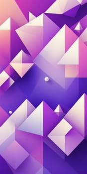 A gradient wallpaper with Geometric shapes using purple and snow colors. Generative AI.