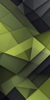 A gradient wallpaper with Geometric shapes using black and olive colors. Generative AI.