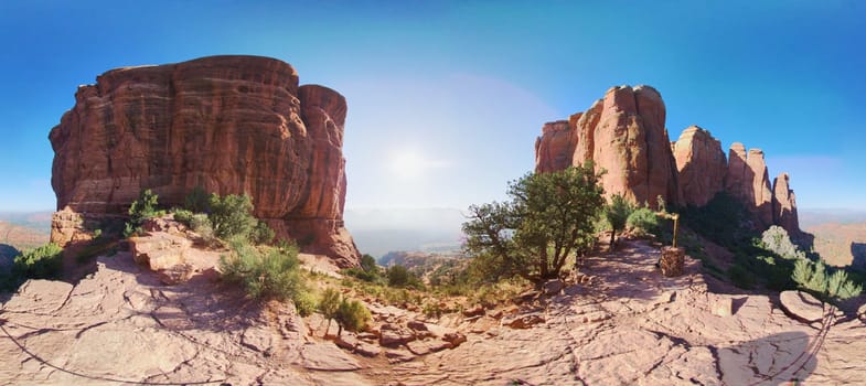 Breathtaking Panorama of Red Sandstone Cliffs in Arizona Desert, Sedona 2016 - A Testament to Timeless Natural Beauty and Adventure