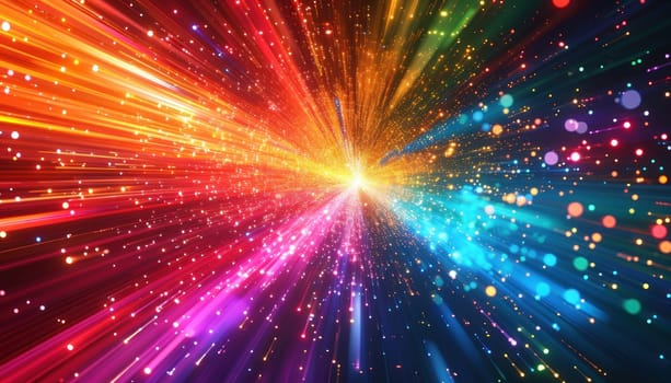 Speed lights twisted in a digital cyber technology pattern. Generative AI.