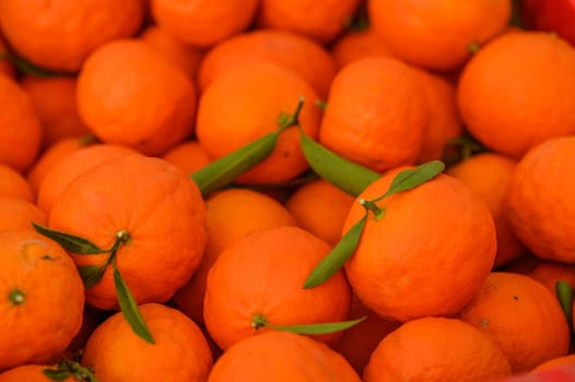 juicy fresh tangerines in boxes for sale in Cyprus in winter 22