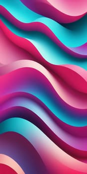 A gradient wallpaper with Sculpted shapes using aqua and fuchsia colors. Generative AI.
