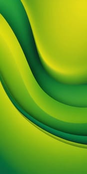A gradient wallpaper with Warped shapes using green and chartreuse colors. Generative AI.