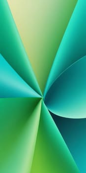 A gradient wallpaper with Flared shapes using aqua and lightgreen colors. Generative AI.