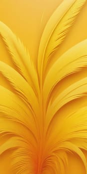 A gradient wallpaper with Feathered shapes using yellow and yellow colors. Generative AI.