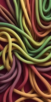 A gradient wallpaper with Knotted shapes using maroon and olivedrab colors. Generative AI.