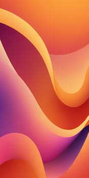 A gradient wallpaper with Meander shapes using orange and orchid colors. Generative AI.