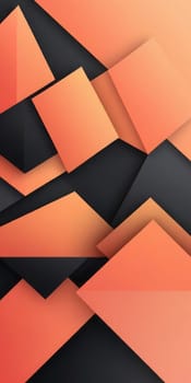 A gradient wallpaper with Geometric shapes using black and salmon colors. Generative AI.