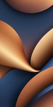 A gradient wallpaper with Ellipsoidal shapes using navy and brown colors. Generative AI.