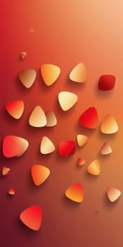 A gradient wallpaper with Plectrum shapes using red and sandybrown colors. Generative AI.
