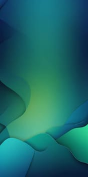 A gradient wallpaper with Hollow shapes using blue and darkgreen colors. Generative AI.