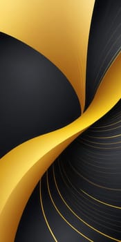 A gradient wallpaper with Arc shapes using black and lightgoldenrodyellow colors. Generative AI.