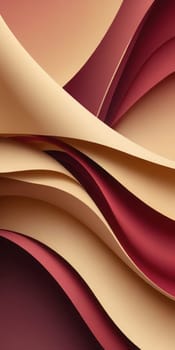 A gradient wallpaper with Sculpted shapes using maroon and khaki colors. Generative AI.