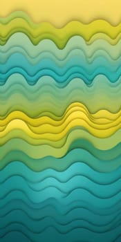 A gradient wallpaper with Scalloped shapes using teal and lemonchiffon colors. Generative AI.