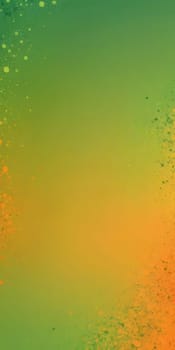 A gradient wallpaper with Splattered shapes using orange and mediumspringgreen colors. Generative AI.