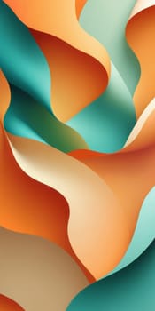 A gradient wallpaper with Irregular shapes using orange and mintcream colors. Generative AI.