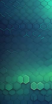 A gradient wallpaper with Hexagonal shapes using navy and lightseagreen colors. Generative AI.