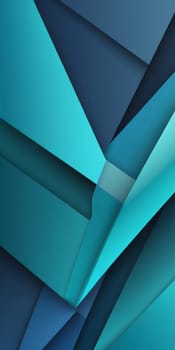 A gradient wallpaper with Asymmetrical shapes using teal and slateblue colors. Generative AI.
