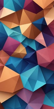 A gradient wallpaper with Polygonal shapes using blue and rosybrown colors. Generative AI.