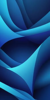 A gradient wallpaper with Flared shapes using navy and skyblue colors. Generative AI.