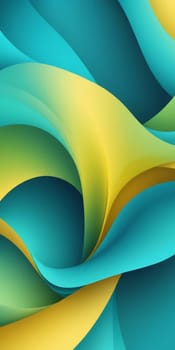 A gradient wallpaper with Twisted shapes using aqua and lemonchiffon colors. Generative AI.
