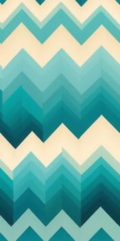 A gradient wallpaper with Chevron shapes using teal and ivory colors. Generative AI.