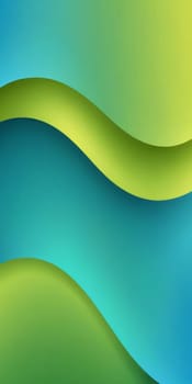 A gradient wallpaper with Distorted shapes using lime and lightskyblue colors. Generative AI.