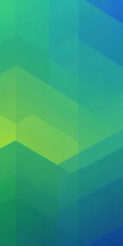 A gradient wallpaper with Octagonal shapes using green and cornflowerblue colors. Generative AI.