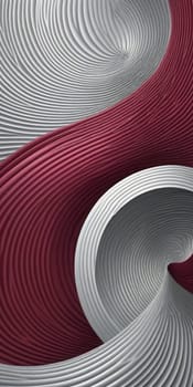 A gradient wallpaper with Coiled shapes using silver and maroon colors. Generative AI.